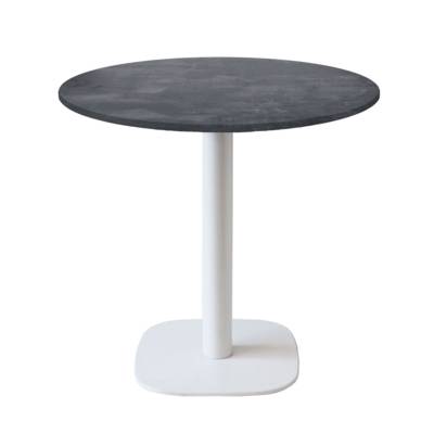 Table pied blanc Ø70cm ardoise metallisée - intérieur - RestooTab