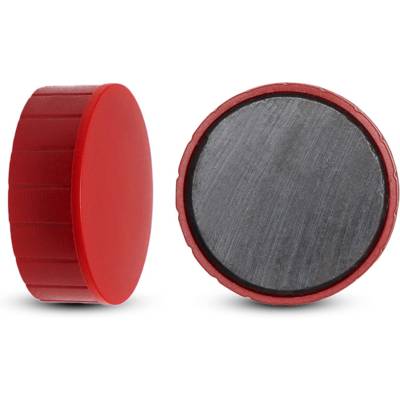 Lot de 2 Aimants Solid Ø 38 mm 2,5 kg puissance Rouge