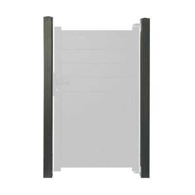Poteau alu pour portillon - 100 x 100 x 2315 mm - gris anthracite - Gedimat