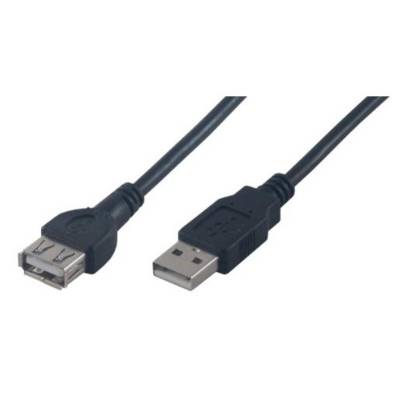 RALLONGE USB à 4 broches, type A (M) - USB à 4 broches, type A (F) - 2 m - noir