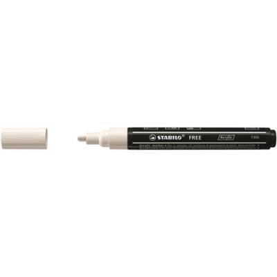 Marqueur pointe moyenne FREE acrylic T300 blanc - STABILO