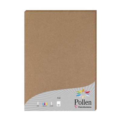 Paquet de 25 feuilles A4 Kraft 200g Pollen - CLAIREFONTAINE