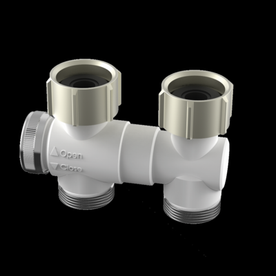 Raccord droit STELRAD sans vidange pour radiateurs horizontaux avec vanne intégrée - T2104 - Maxoutil