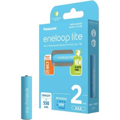 Eneloop lite Pack 2 Piles Rechargeables Micro 550mAh AAA Ni-MH DECT