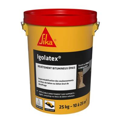 Revêtement bitumineux IGOLATEX noir - seau de 25kg - Gedimat