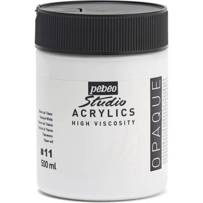 Flacon 500ml Peinture Studio Acrylics Haute Viscosité Blanc Titane - PÉBÉO