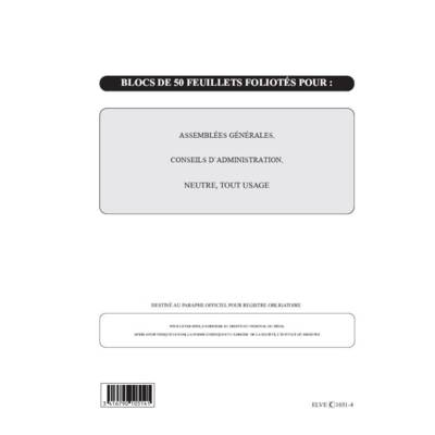 Recharge 50 Feuillets Foliotés Format A4 pour Registres Légaux - ELVE