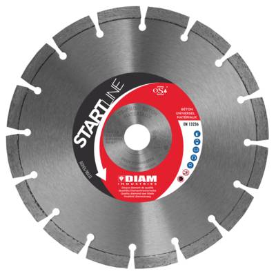 Disque diamant TOP LINE laser coupe béton Ø230 mm alésage 22.23 mm - Gedimat - DIAM INDUSTRIES