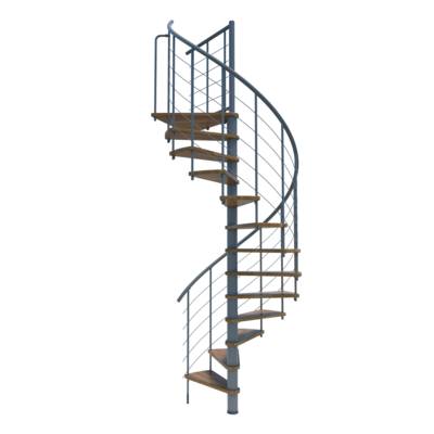 Escalier hélicoïdal VENEZIA SMART acier gris marches en chêne - Gedimat - MINKA