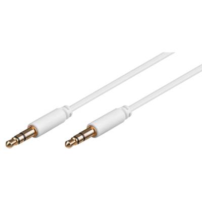 Câble Audio 3,5mm 3 Pins Stéréo Mâle Mâle 2 m Blanc