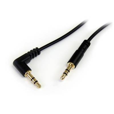 Câble audio stéréo Slim 0,3 m 1 Angle 90° M / M Noir