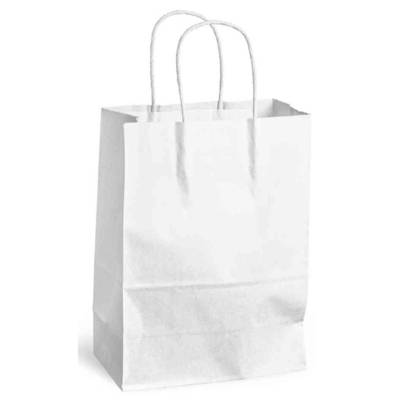 Sac à Poignées Torsadées Kraft 100g Taille L 40x16x45cm Blanc