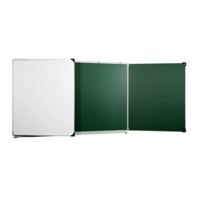 Tableaux scolaires triptyques mixtes: ouvert émaillé vert / fermé
