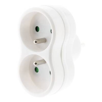 Prise multiple biplite 2 x 16A en façade - blanc - Gedimat - ZENITECH