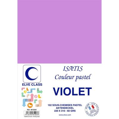 Paquet de 102 Sous-chemises 60 g 220 x 310 mm ISATIS Coloris Pastel Violet