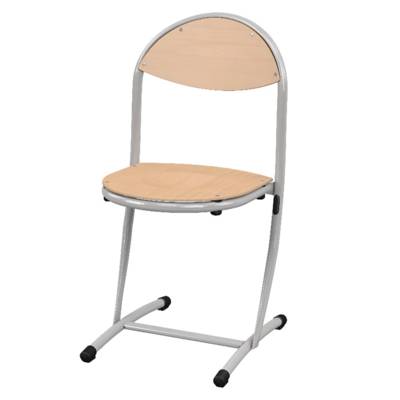 Chaise HÉLIA assise et dossier bois Blueprotech® piètement époxy - T6 - Gris alu RAL 9006 - Mobidecor