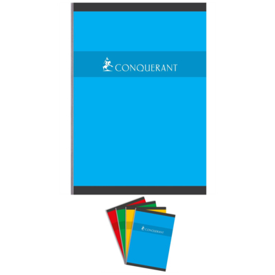Cahier broché A4 192p70g Conquerant séyès grand carreaux coloris aléatoires