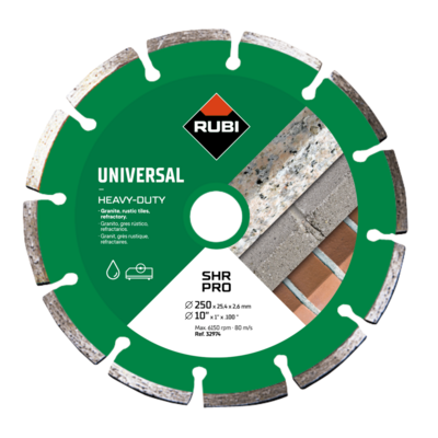Disque diamanté segmenté général de chantier - Ø 25 cm - Gedimat - RUBI