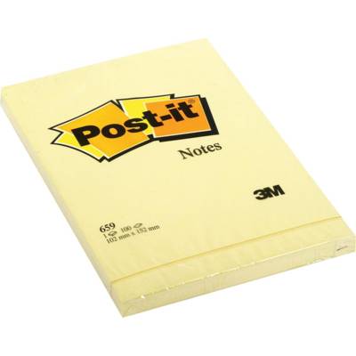 Bloc 100 notes repositionnable 102 x 152mm Jaune