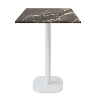 Mange-debout pied blanc 60x60cm marbre royal - intérieur - RestooTab