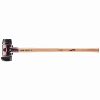 Marteau de frappeur HALDER SIMPLEX Caoutchouc chargé avec pied intégré / caoutchouc chargé avec boîtier en fonte malléable, manche en bois hickory de haute qualité - D=80 mm - 3022.281