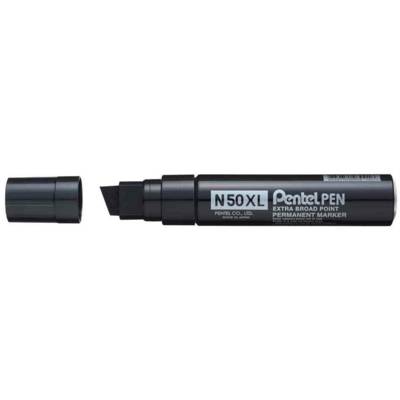 Marqueur permanent N50XL Corps Aluminium Pointe biseautée 17 mm Noir - PENTEL