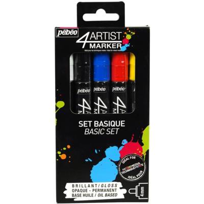 Etui de 5 Marqueur peinture 4ARTIST pointe ogive 4 mm BASIQUE