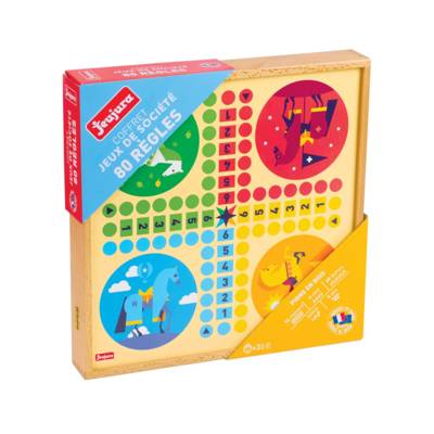 Coffret de Jeux Classiques - 80 Regles - Pions Bois