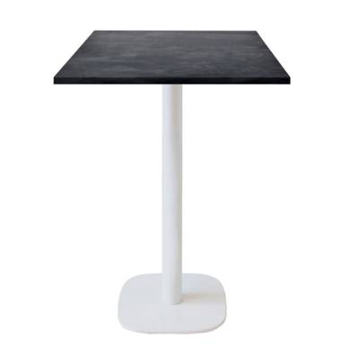 Mange-debout pied blanc 60x60cm ardoise metallisée - intérieur - RestooTab