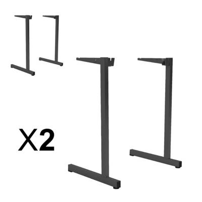 Lot de 2 piètements GANGE époxy - T6 - Noir RAL 9005 - MOBIDECOR