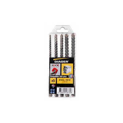 Coffret forêt béton 4 taillants - 5 forêts - Ø 6 à 12 mm - Gedimat - DIAGER