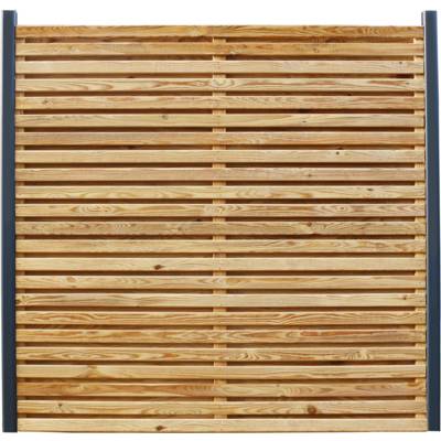 Ecran LINEA PRO en pin - L.1,80 x h.1,80 m ép.64 mm - marron - Gedimat