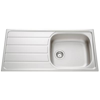 Evier à encastrer MONTEBELLO 1 grande cuve + 1 égouttoir inox lisse - Gedimat - JS