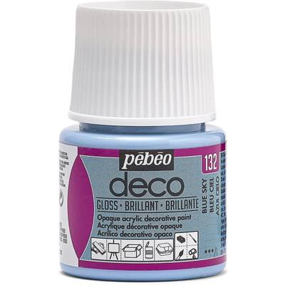 Flacon 45ml Peinture Deco Acrylique Brillante BLEU CIEL - PÉBÉO