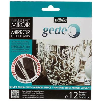 Gédéo Lot de 12 Feuilles Effet Miroir Métal Argenté 14x14cm - PÉBÉO