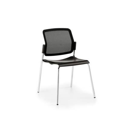 Chaise CINE 4 pieds assise polypro dos - empilable  - Mobilier scolaire