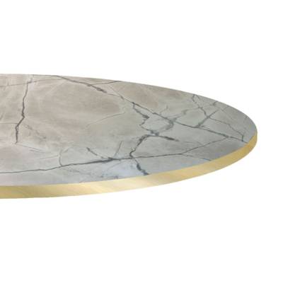 Plateau de table Ø80cm Marbre Venato & laiton - RestooTab
