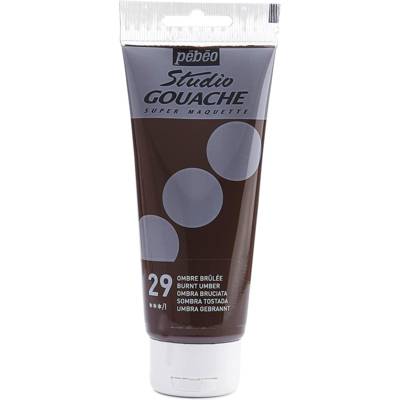 Tube 100ml Peinture Gouache STUDIO Ombre Brulée - PÉBÉO
