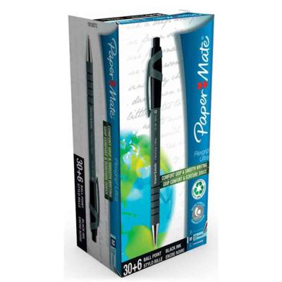 Pack de 30+6 stylos à bille FlexGrip Ultra, noir - PAPER:MATE