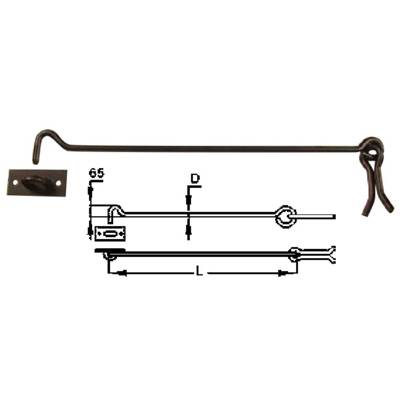 Arc boutant polyester TORBEL - Noir - 80 cm - 9250084 - TORBEL INDUSTRIE