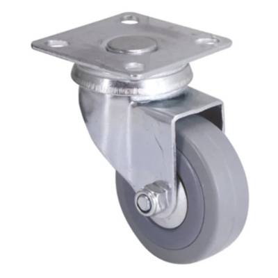 Roulette pivotante à platine caoutchouc gris Ø60 mm charge 50kg - Gedimat - NORAIL