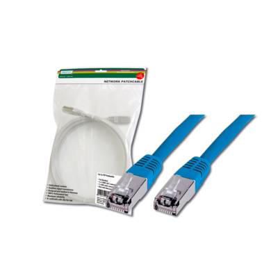 Câble patch RJ45 Premium AWG 26/7 CAT 5e SF/UTP blindé 1 m Bleu