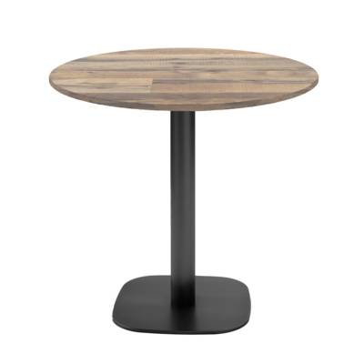 Table pied noir Ø70cm vieux plancher - intérieur - RestooTab