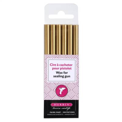 6 Batons de cire pour pistolet Or