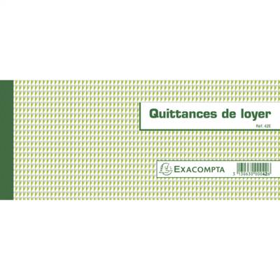 Carnet de 50 feuilles de Quittance de loyer 101x165mm - EXACOMPTA
