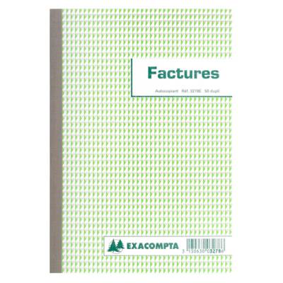 Manifold Factures 210 x 148 mm avec TVA 50 feuillets Dupli