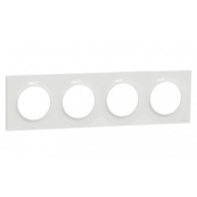 Plaque ODACE STYL 4 postes horizontaux ou verticaux - blanc - Gedimat - SCHNEIDER ELECTRIC