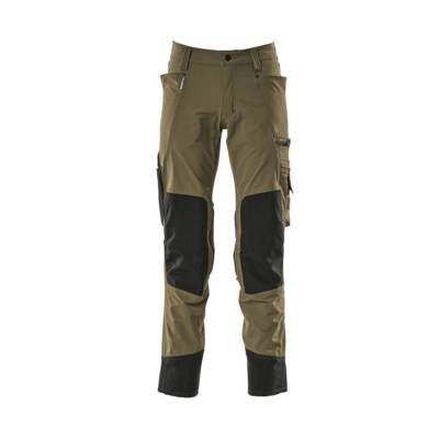 Pantalon avec poches genouillères MASCOT Ultimate stretch - 17179-311-Vert foncé-76-37