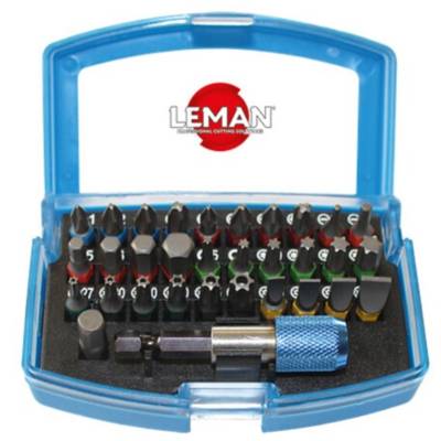 Embout de vissage avec code couleur - coffret de 32 pièces - Gedimat - LEMAN