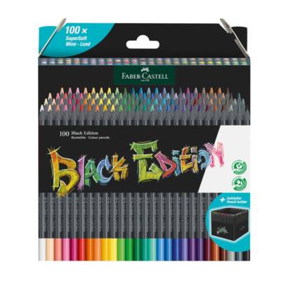 Crayons de couleur Black Edition, étui en carton de 100